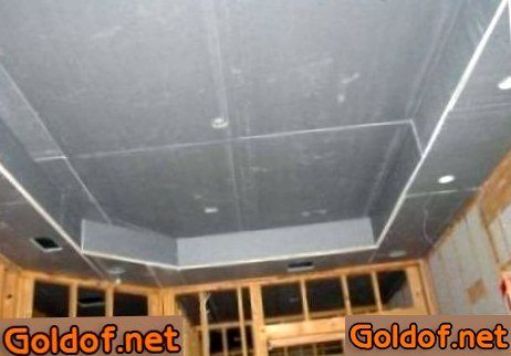 Монтаж гипсокартонных листов на двухуровневый потолок
