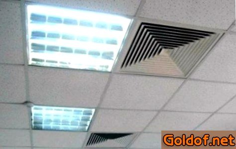 Светильники и вентиляция в кассетных потолках