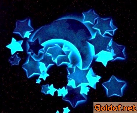 Натяжной потолок Звездное небо с помощью люминесцентной краски