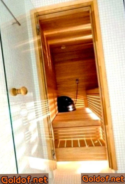 Стеклянная дверь в баню