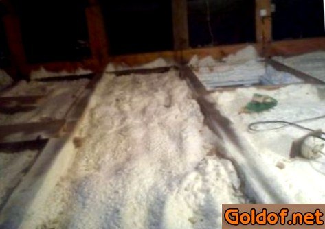 Утепление потолка пенополиуретаном