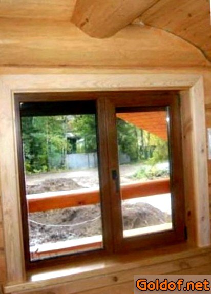 установка, деревянного, подоконника