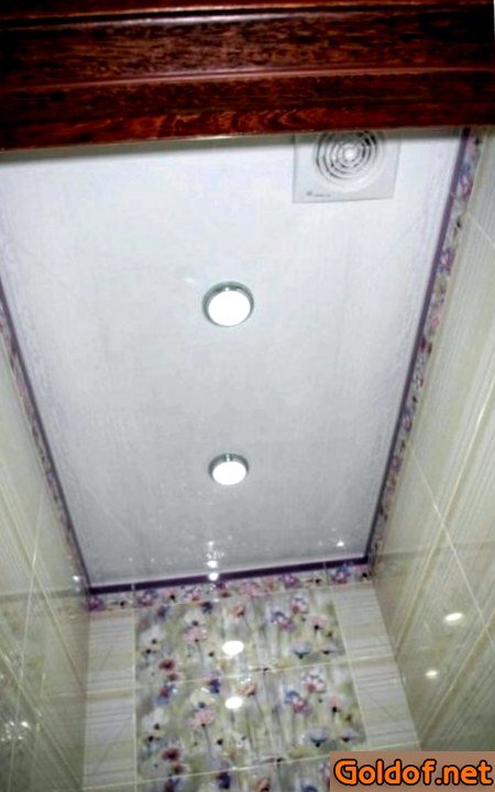 Натяжной потолок в туалете