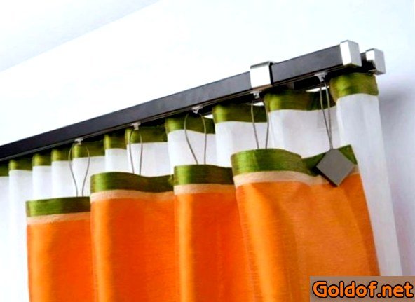 скрытый, карниз, штор