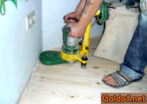 Шлифовка кромок паркета