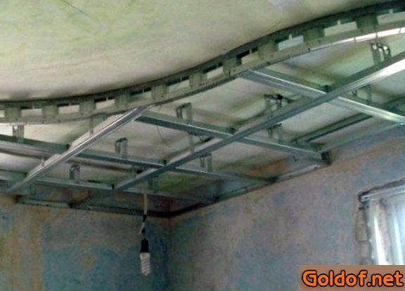 сделать, каркас, потолка