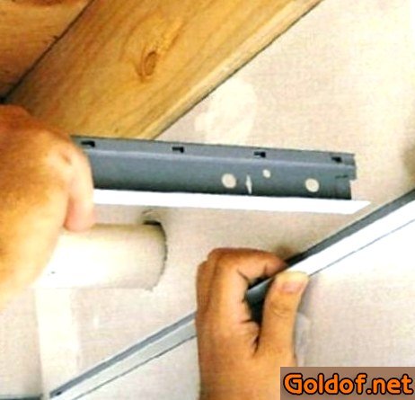 Укладка промеждууточной направляющей на угловой профиль