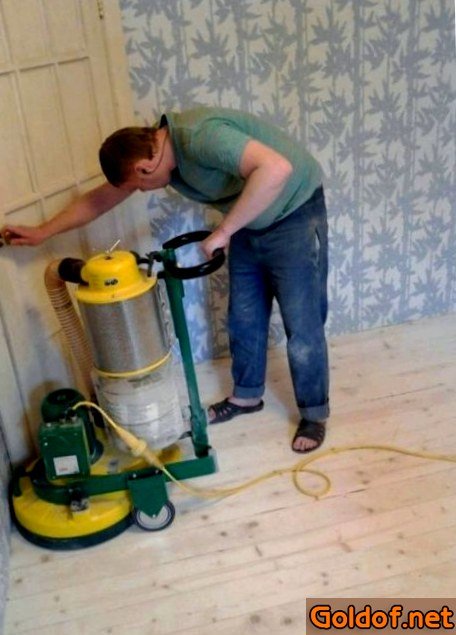 Восстановление цвета паркета - тонкая шлифовка