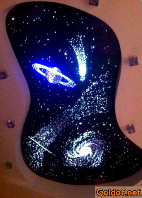 Натяжной потолок Звездное небо со светодиодами