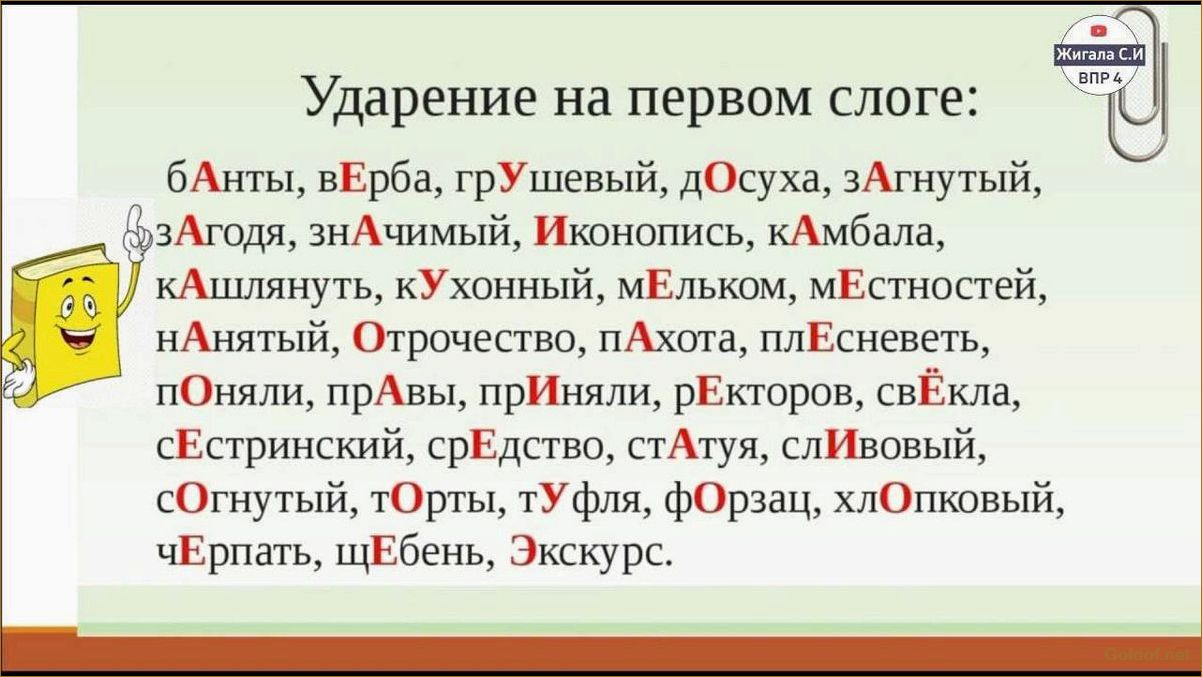 Правильное ударение в словах Русского Языка — ключевые правила и примеры